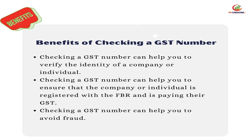 This Image is about Benefits of Checking GST number